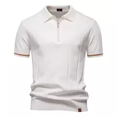 Camisa Polo Zíper Texturizada - loja online