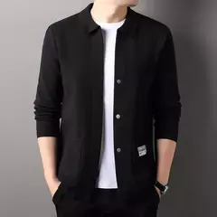 Cardigan de Lapela Monocromático Masculino - loja online