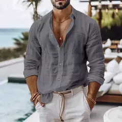 Camisa de Linho Manga Longa Italiana - comprar online