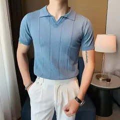 Camisa Polo Tricot Seda Gelo