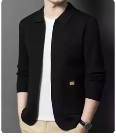 Imagem do Cardigan de Lapela Monocromático Noruega
