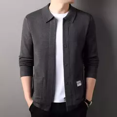 Imagem do Cardigan de Lapela Monocromático Masculino