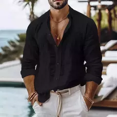 Camisa de Linho Manga Longa Italiana - comprar online