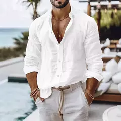 Camisa de Linho Manga Longa Italiana - comprar online