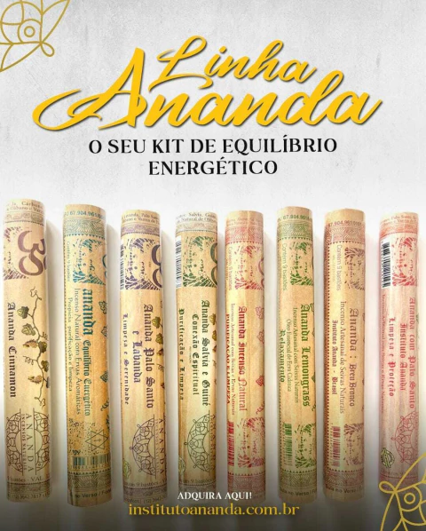 Kit Incensos Naturais Linha Ananda - PRESENTE: SABONETE BANHO DE ANIL