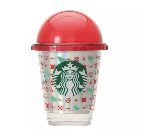 Mini vaso Starbucks Rojo pinos