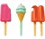 3 picks decorativos paleta helado