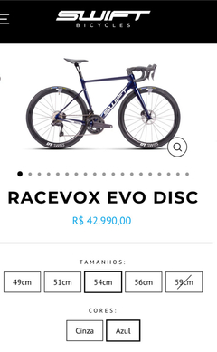Frameset Swift Racevox Evo na internet