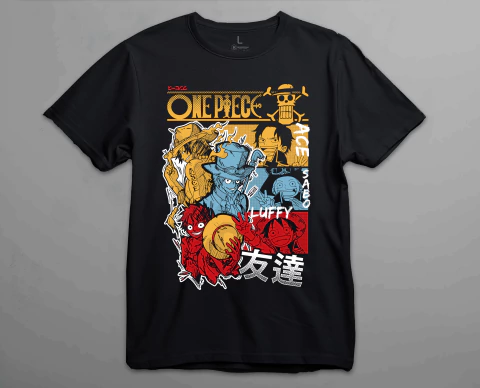 Remera Unisex One Piece Characters Negra - comprar online