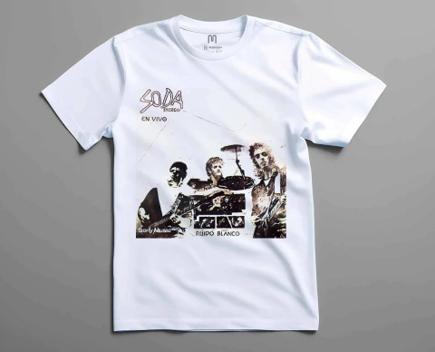 Remera Unisex Blanca Soda Stereo Ruido Blanco - comprar online