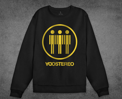 Buzo Negro Soda Stereo Amarillo Logo Cuello Redondo - comprar online