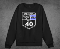 Buzo Negro Cuello Redondo La Renga Ruta 40 - comprar online