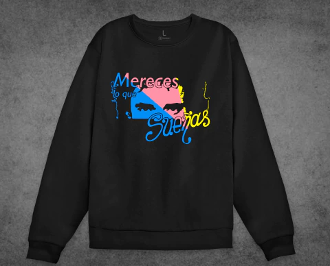 Buzo Mereces lo que Sueñas Gustavo Cerati Negro - comprar online