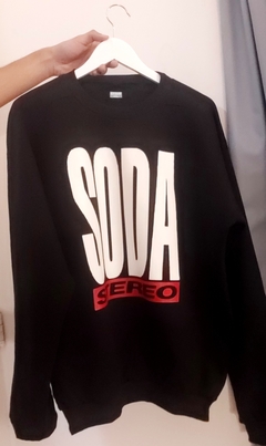 Buzo Negro Soda Stereo Logo Vintage Cuello Redondo - tienda online