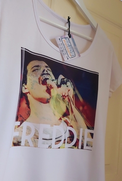 Remera Dama Blanca Freddie Mercury Retrato Queen - tienda online