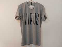 Remera Unisex Gris Virus Logo Negro - comprar online