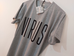 Remera Unisex Gris Virus Logo Negro en internet