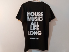 Remera Unisex Negra House Music Defected Doble Estampa II