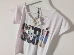 Remera Blanca Dama Serú Girán Logo Letra - tienda online
