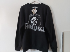 Buzo Negro Cuello Redondo Fito Páez Stencil