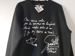 Buzo Negro Ciudad de la Furia Soda Stereo Letra Cuello Redondo en internet