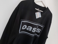 Buzo Negro Cuello Redondo Oasis Logo en internet