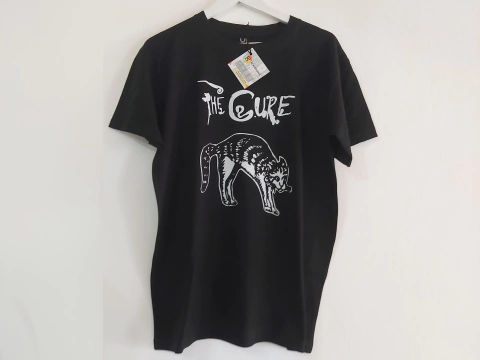 Remera Unisex Negra The Cure Logo & Gato