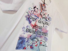 Remera Unisex Blanca Vamos Despacio Gustavo Cerati en internet
