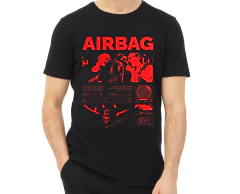 Remera Unisex Negra Airbag Diseño Banda II - tienda online