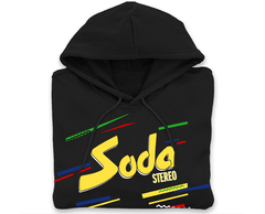 Canguro Frisado Negro Soda Stereo Estética 80's - Beatagonia Store