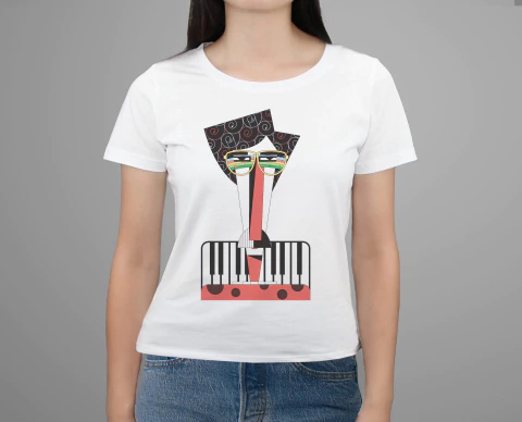 Remera Dama Charly García Diseño Geométrico - comprar online