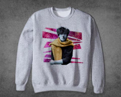 Buzo Gris Melange Cuello Red. Charly García Bufanda Art - comprar online