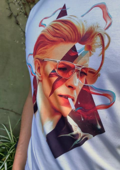 Remera Unisex Blanca David Bowie Art - Beatagonia Store