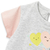 Remera bb nena combinada c/ estampa "corazones"