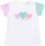 Remera bb nena combinada c/ estampa "corazones"