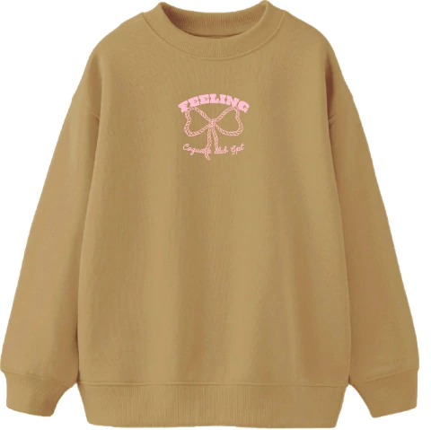 Buzo jr nena frisa c/ estampa "feeling lucky girl" - comprar online