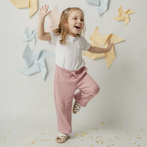 Pantalón bb nena holgado wafle - comprar online