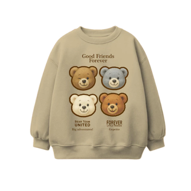 Buzo bebé varón oversize con estampa osos