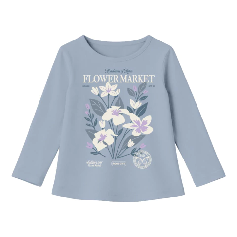 Remera junior nena con estampa flower - Gepetto Ropa para Chicos