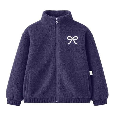 Campera oversize polar junior nena con moño aplicado - comprar online