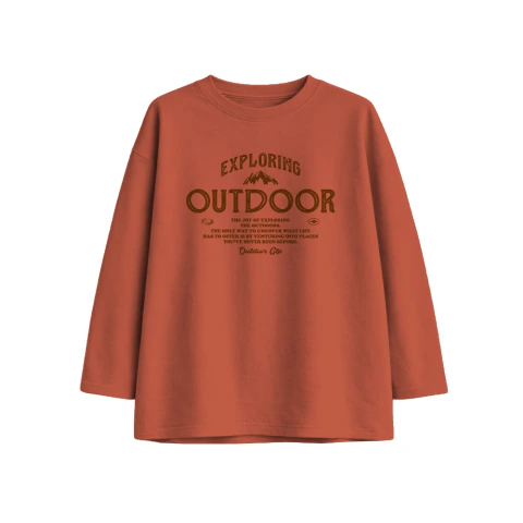 Remera oversize junior varón estampas outdoor frente y espalda - tienda online