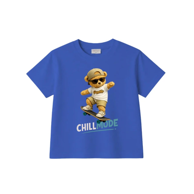 Remera patch jersey con 3 estampas