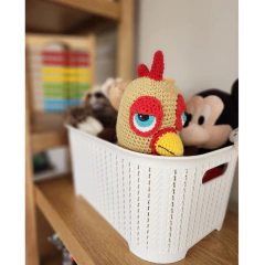 Contenedor organizador Ratan Chico blanco con tapa - tienda online