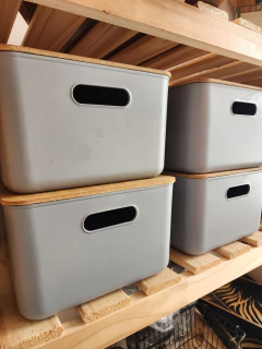 Imagen de Contenedor Milan con tapa de madera grande