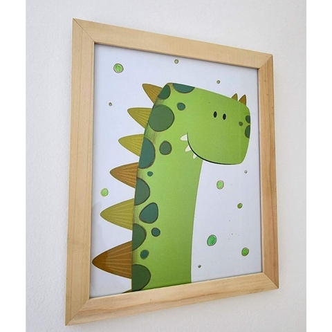 Cuadro Infantil en marco de madera Dinos 4