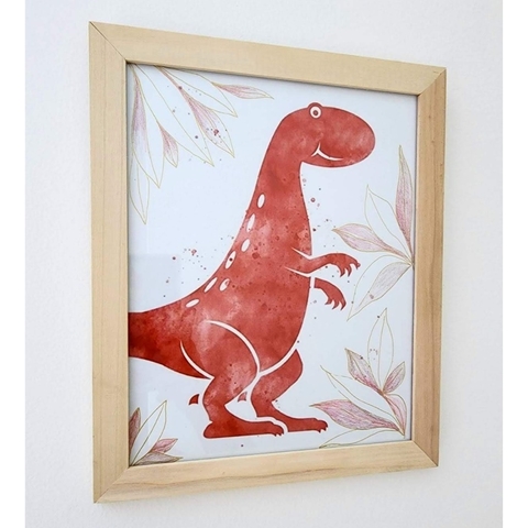 Cuadro Infantil con marco de madera Dinos 2