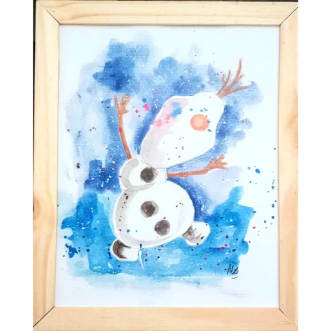 Cuadro Infantil en marco de madera Frozen