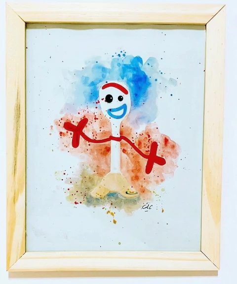 Cuadro Infantil con marco de madera Toy Story Forky