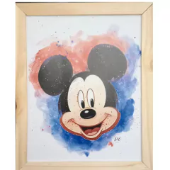 Cuadro Intanfil con marco de madera Mickey 3