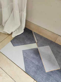 Alfombra geométrica gris en internet